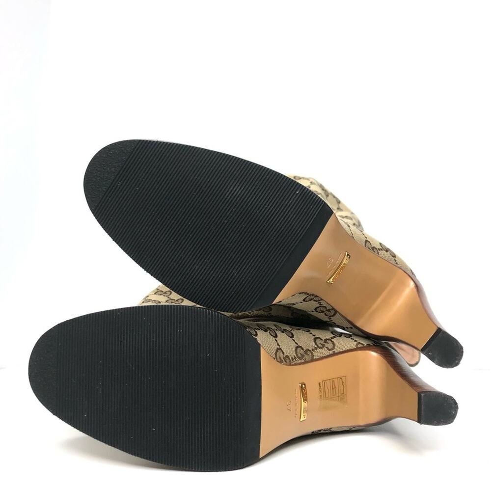 Gucci Thigh High GG Monogram Slouch Heeled Boots 37 - Picture 7 of 9